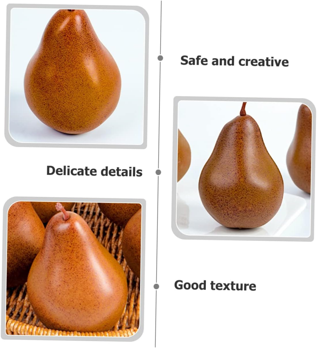 2Pcs Lifelike Artificial Pears for Home Farmhouse Decor