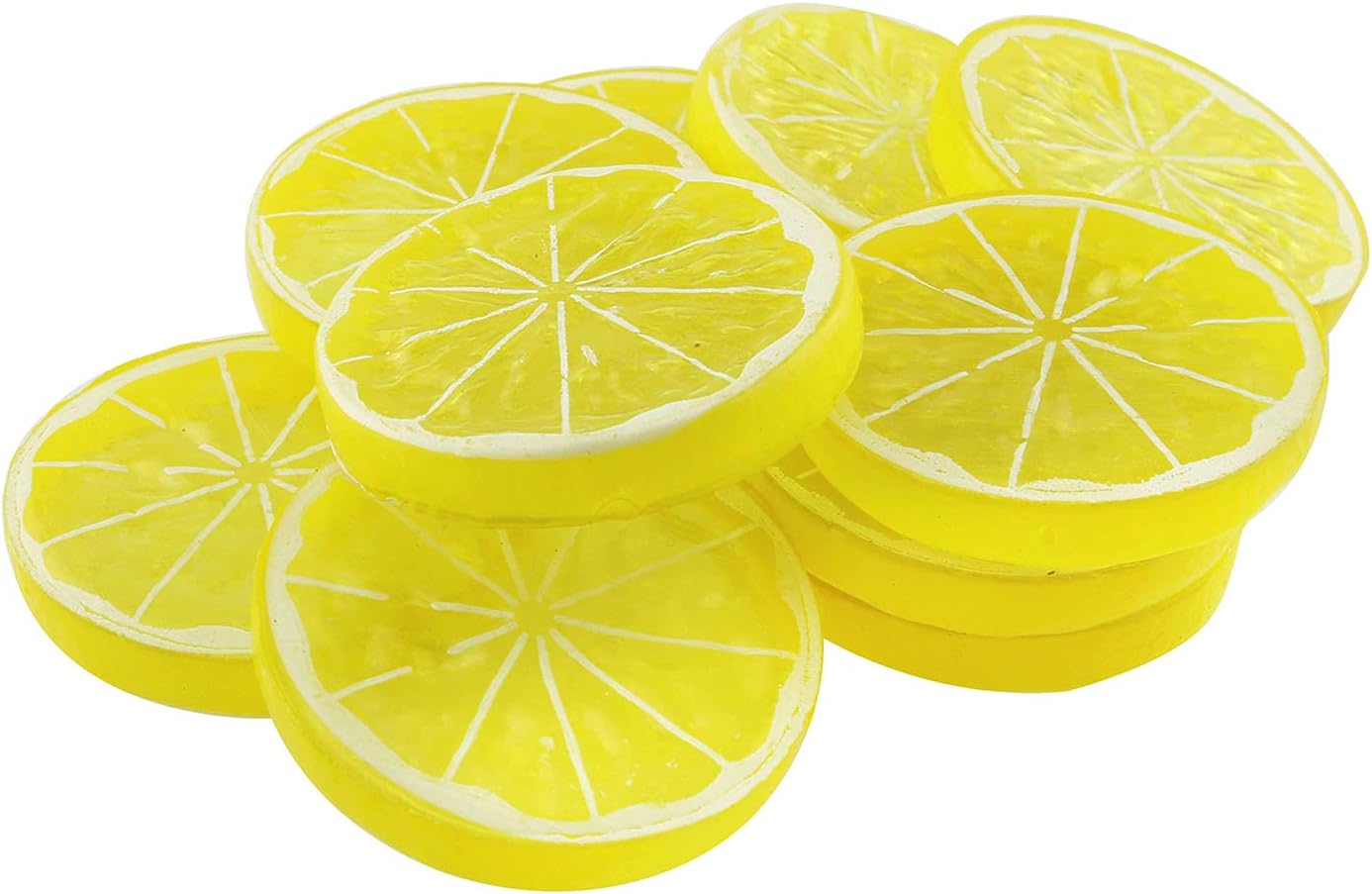 Tegg Artificial Yellow Lemon Slices 12PCS Lifelike Decor