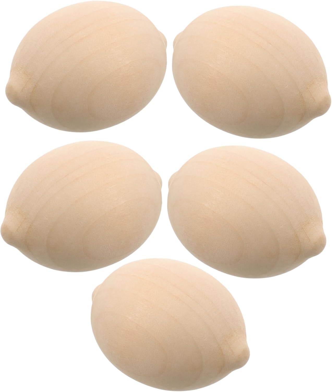 5pcs Unfinished Wooden Lemon Shapes for Painting and Decor