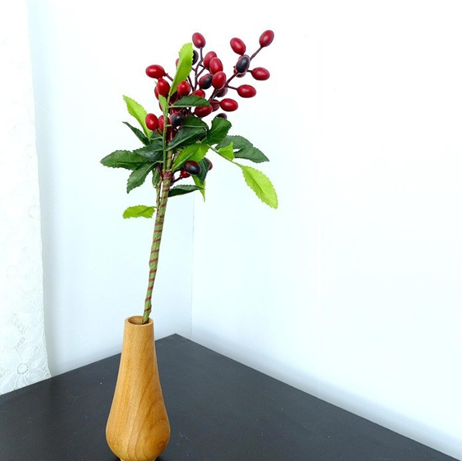 BestAlice 4 Pcs Artificial Red Berries with Stems