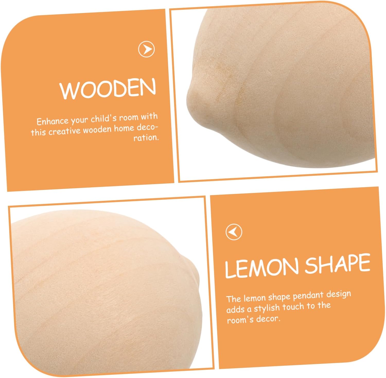 NUOBESTY 5pcs Wooden Lemon Shape Painting Toys