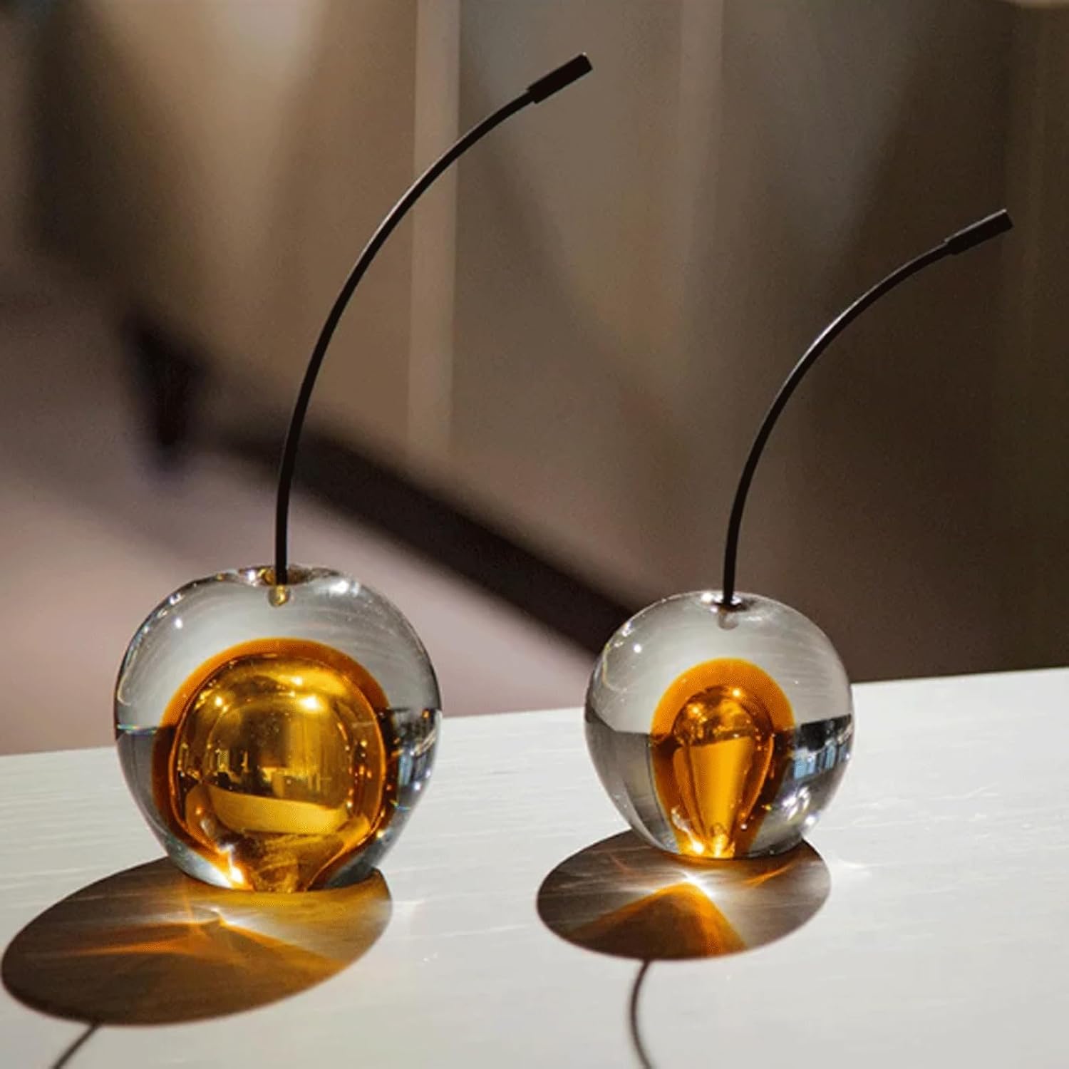 Crystal Glaze Artificial Cherry Sculpture Home Decor