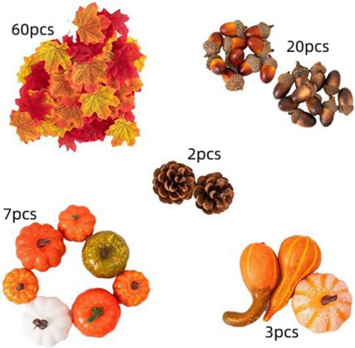 Ochine Thanksgiving Artificial Pumpkins Home Decor Set