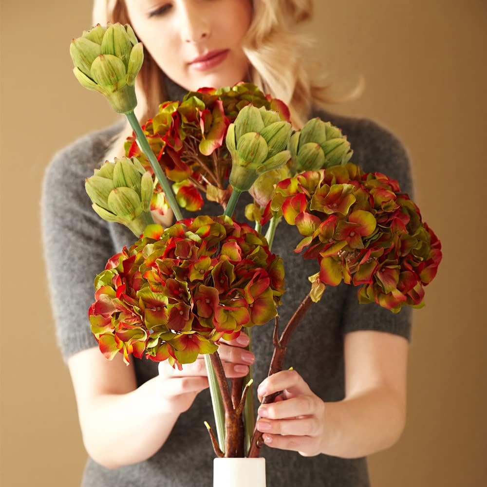 Artificial Artichokes with Stems 2Pcs for Home Decor
