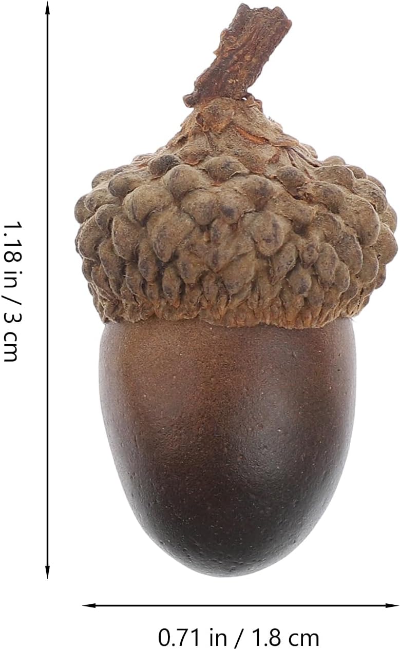 Magiclulu 60pcs Artificial Lifelike Acorns for Seasonal Decor