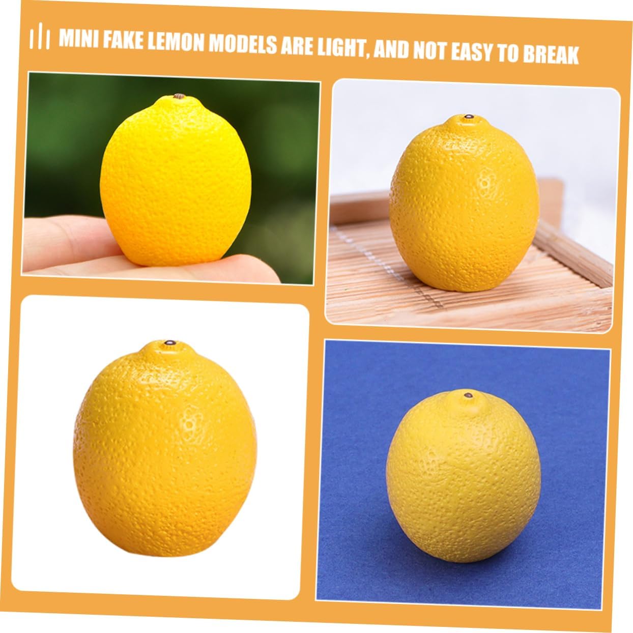 Hemoton 6pcs Mini Faux Lemon Models for Home Decor