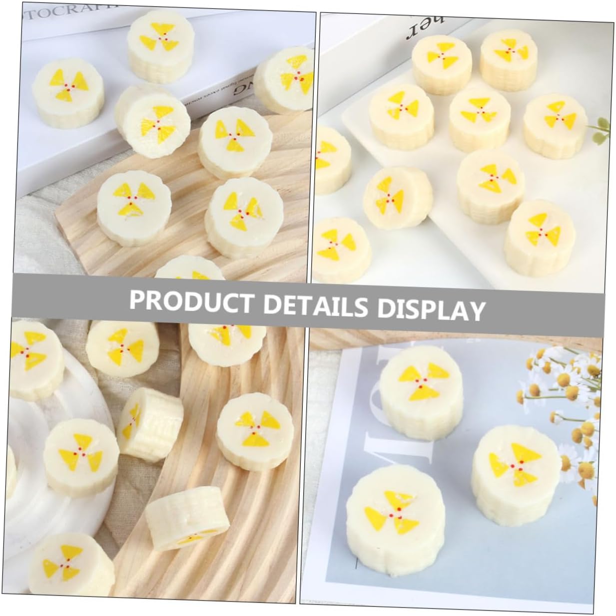 10pcs Artificial Banana Slices for Decor and Photography