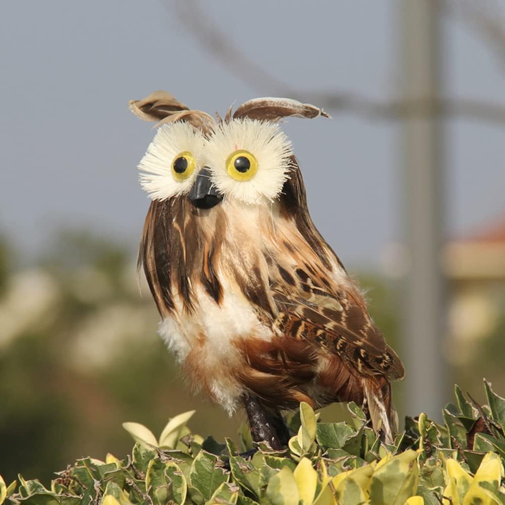Realistic Artificial Feathered Owl for Home Decor
