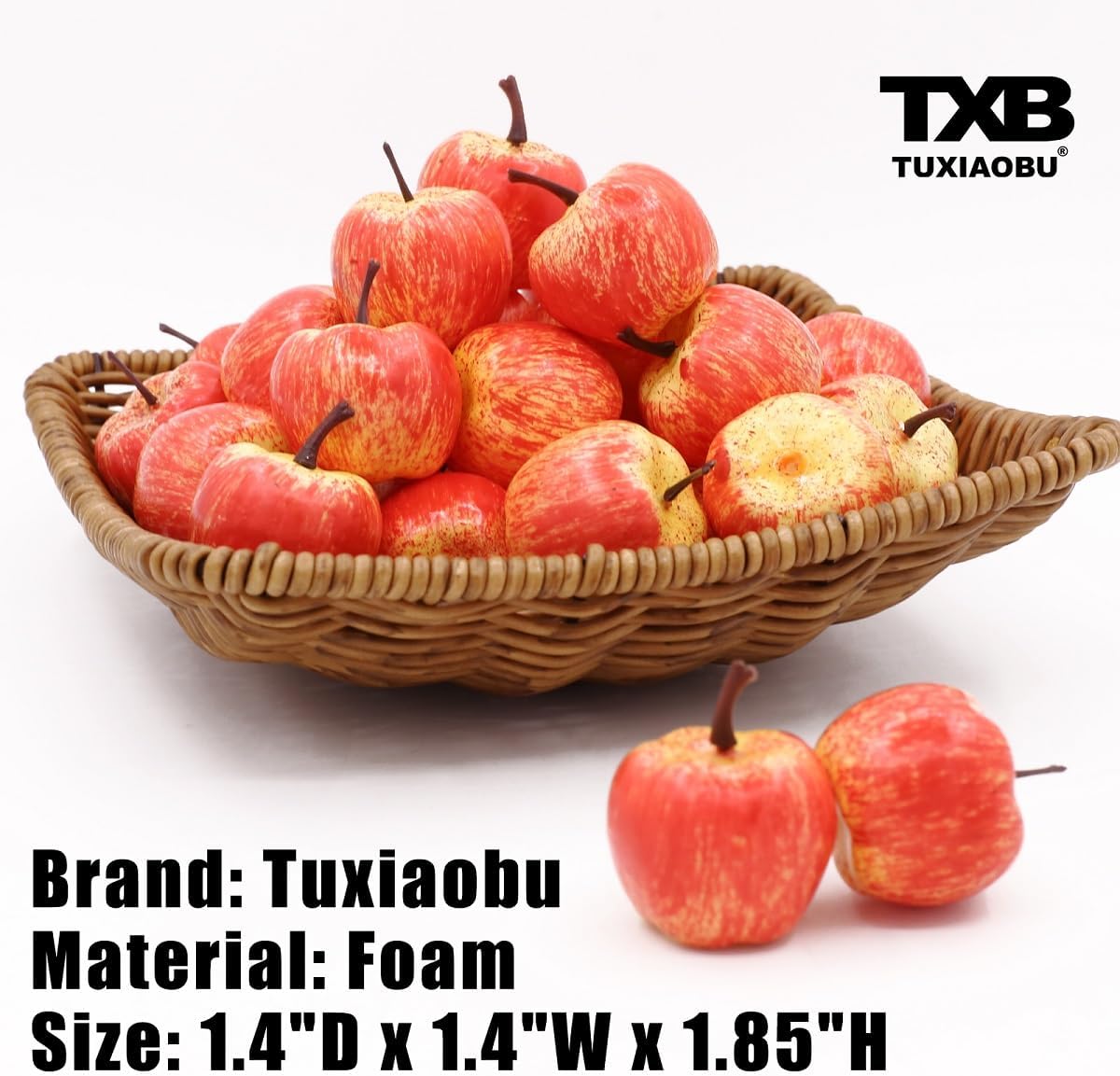 Tuxiaobu Lifelike Artificial Pink Apples 30 Pcs