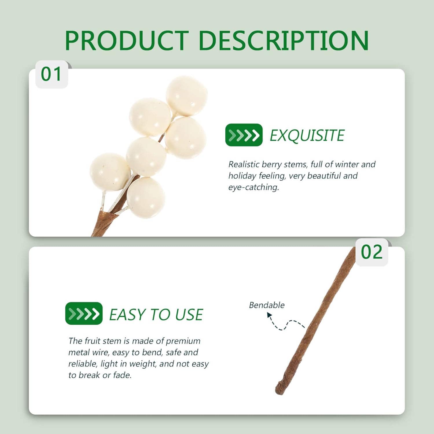 VOSAREA 30pcs Artificial Berry Branches for Holiday Decor