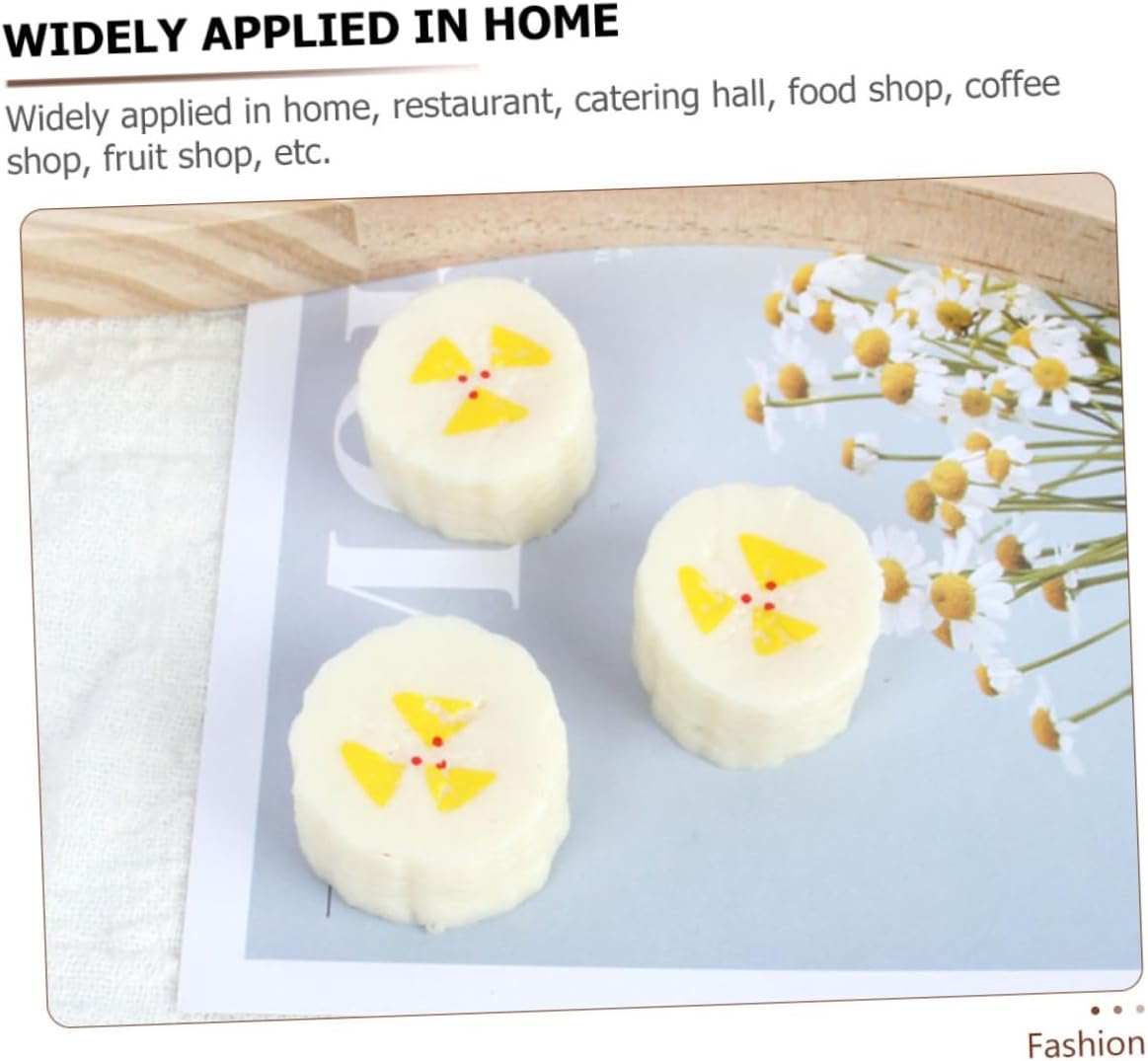 10pcs Artificial Banana Slices for Decor and Photography