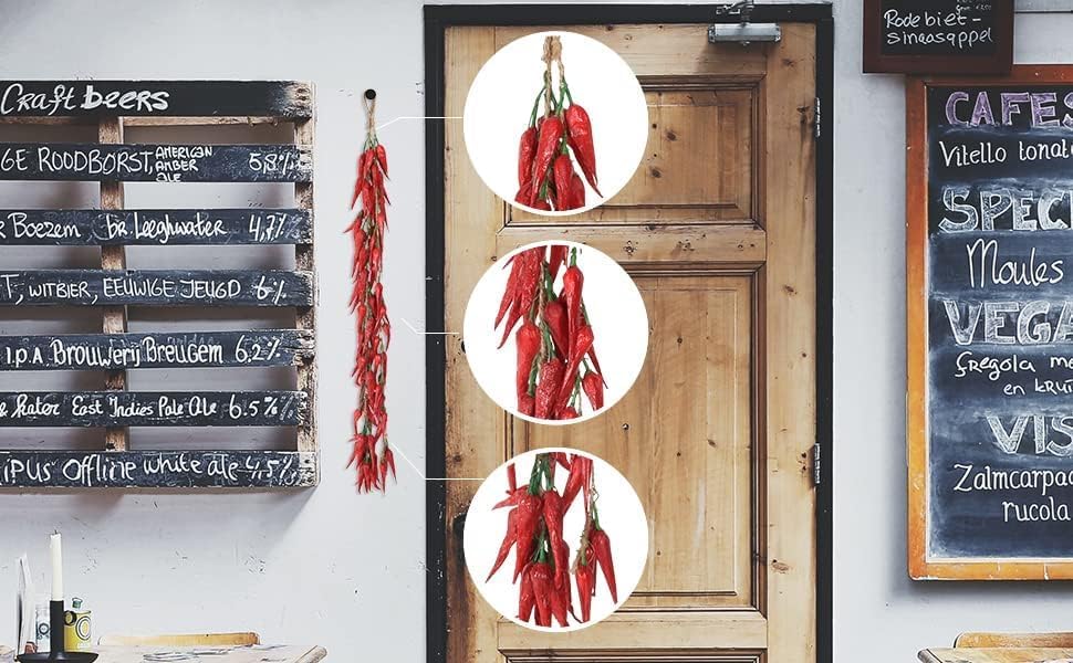 5 Pack Artificial Hot Chili Peppers for Home Decor