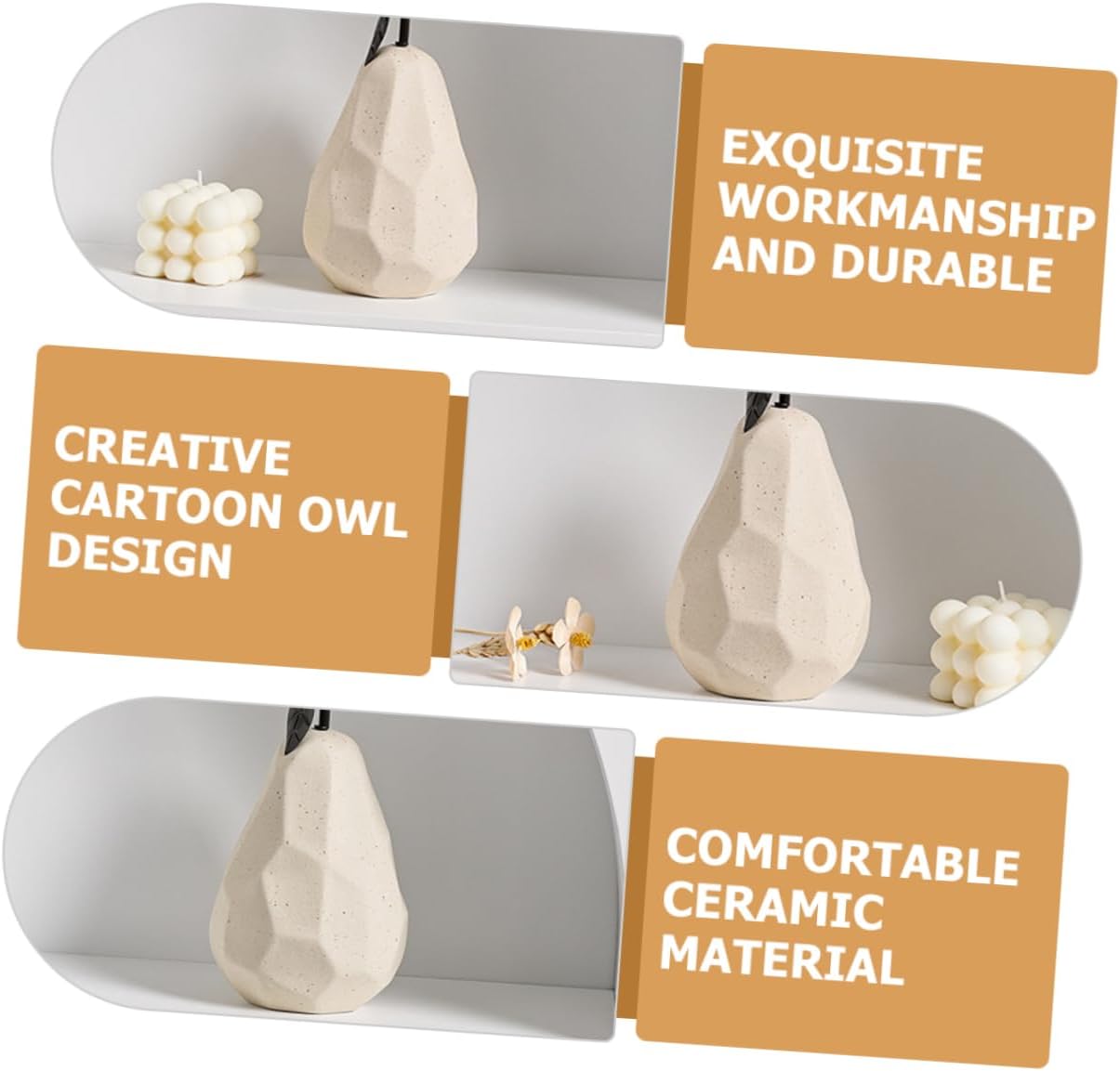 PRETYZOOM Unique Ceramic Pear Desktop Decor