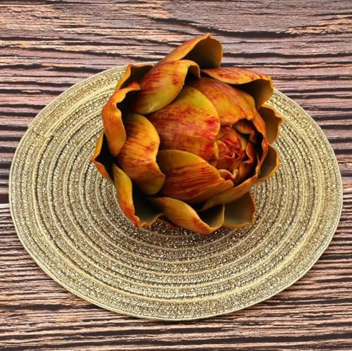 Large Artificial Artichoke for Home Kitchen Decoration 3Pcs Yellow
