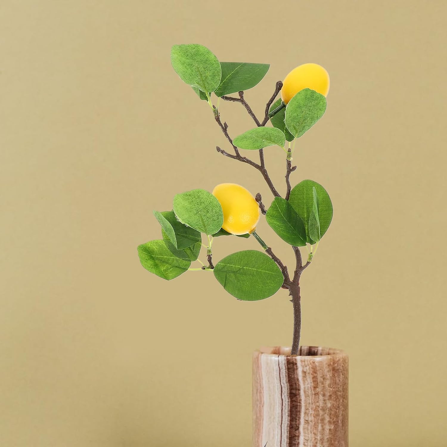 MAGICLULU 3Pcs Artificial Lemon Branches with Green Leaves