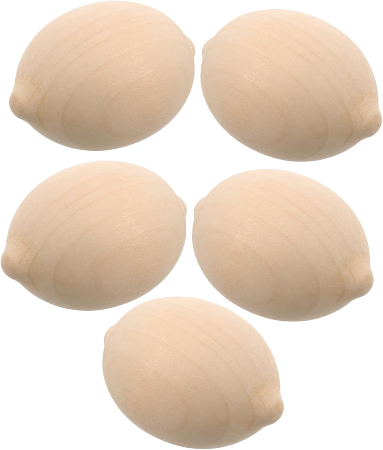 5Pcs Unfinished Wooden Lemon Painting Decor for DIY Crafts