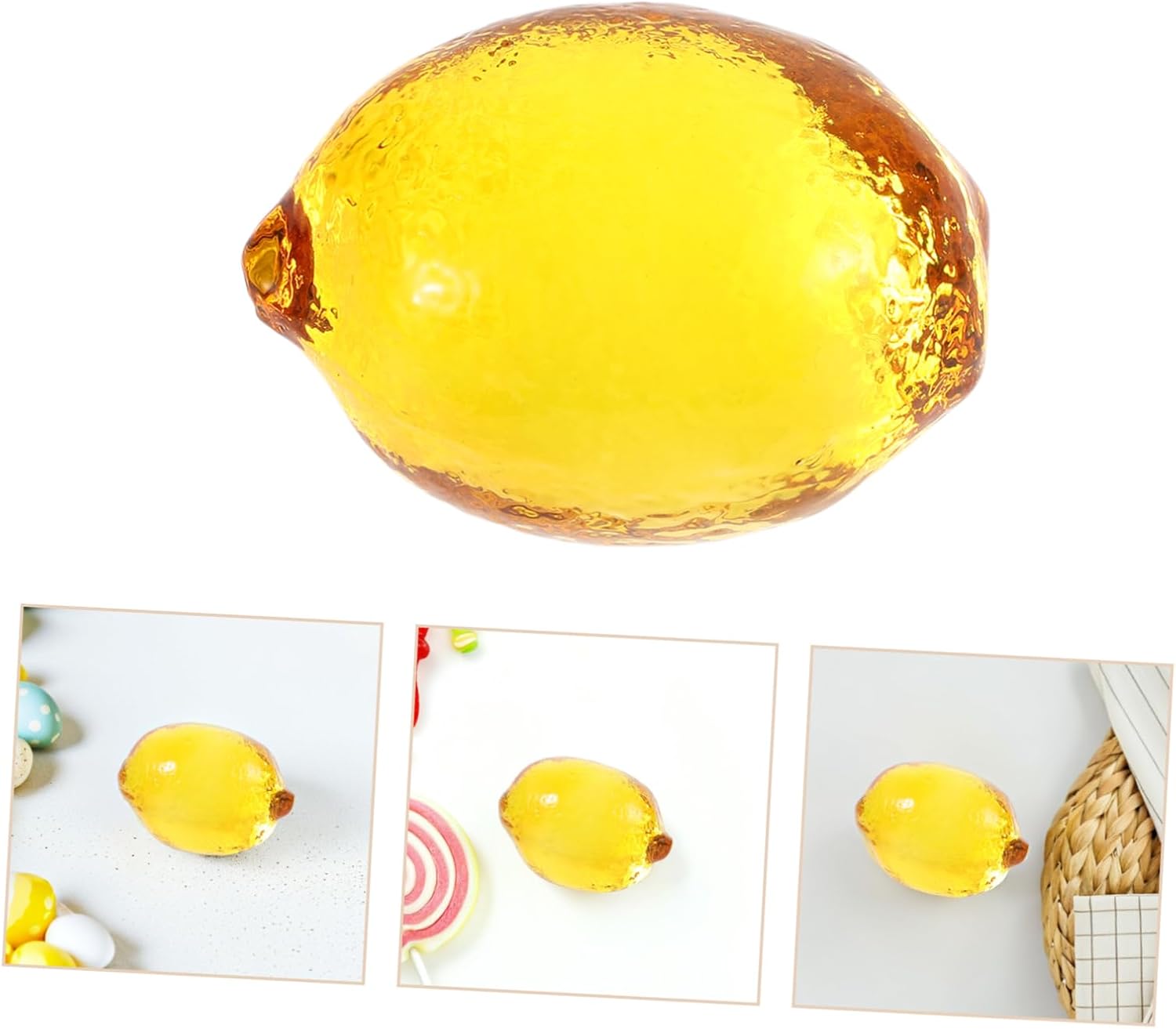 Yardwe Crystal Lemon Artificial Fruit Decoration