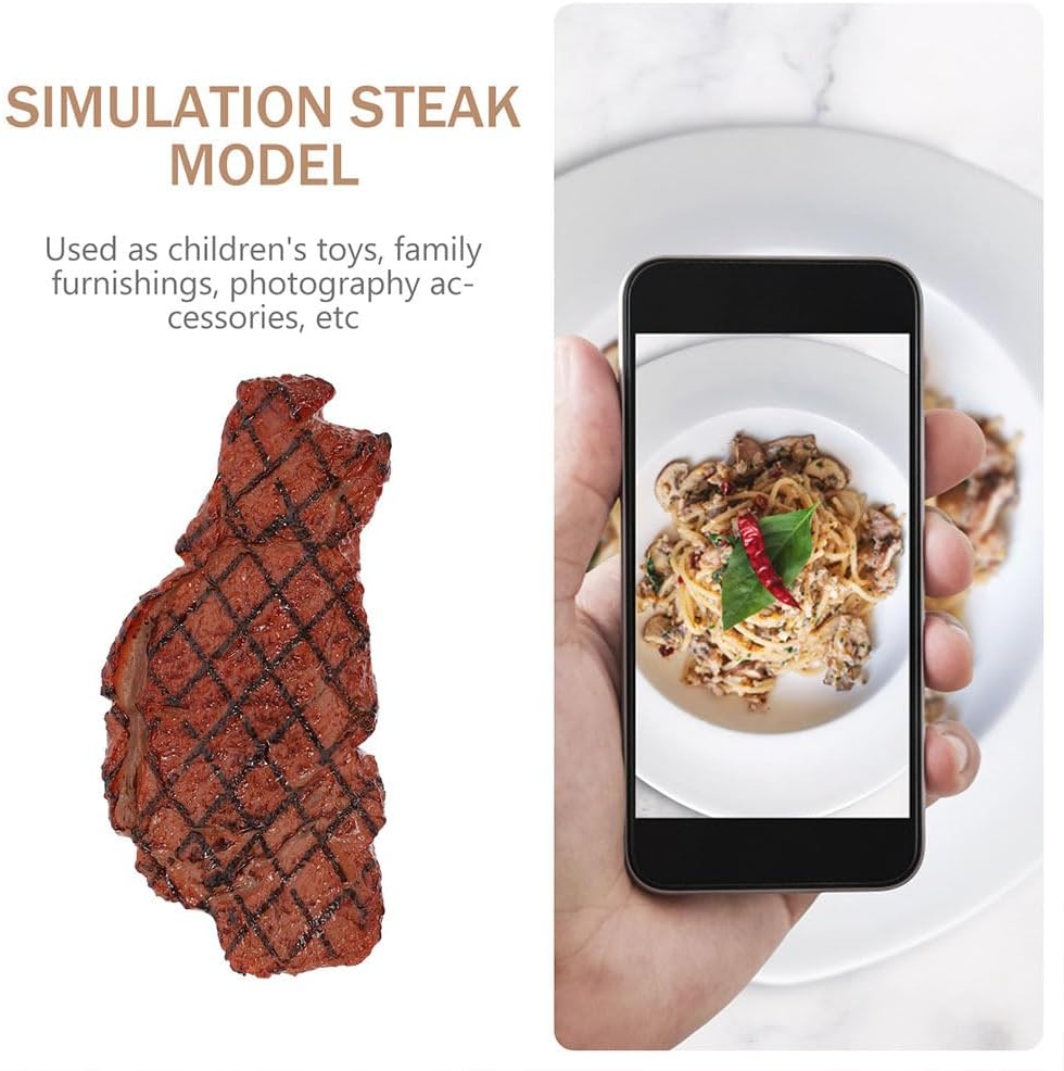 Artificial Fake Steak 2Pcs Realistic Simulation Food Model