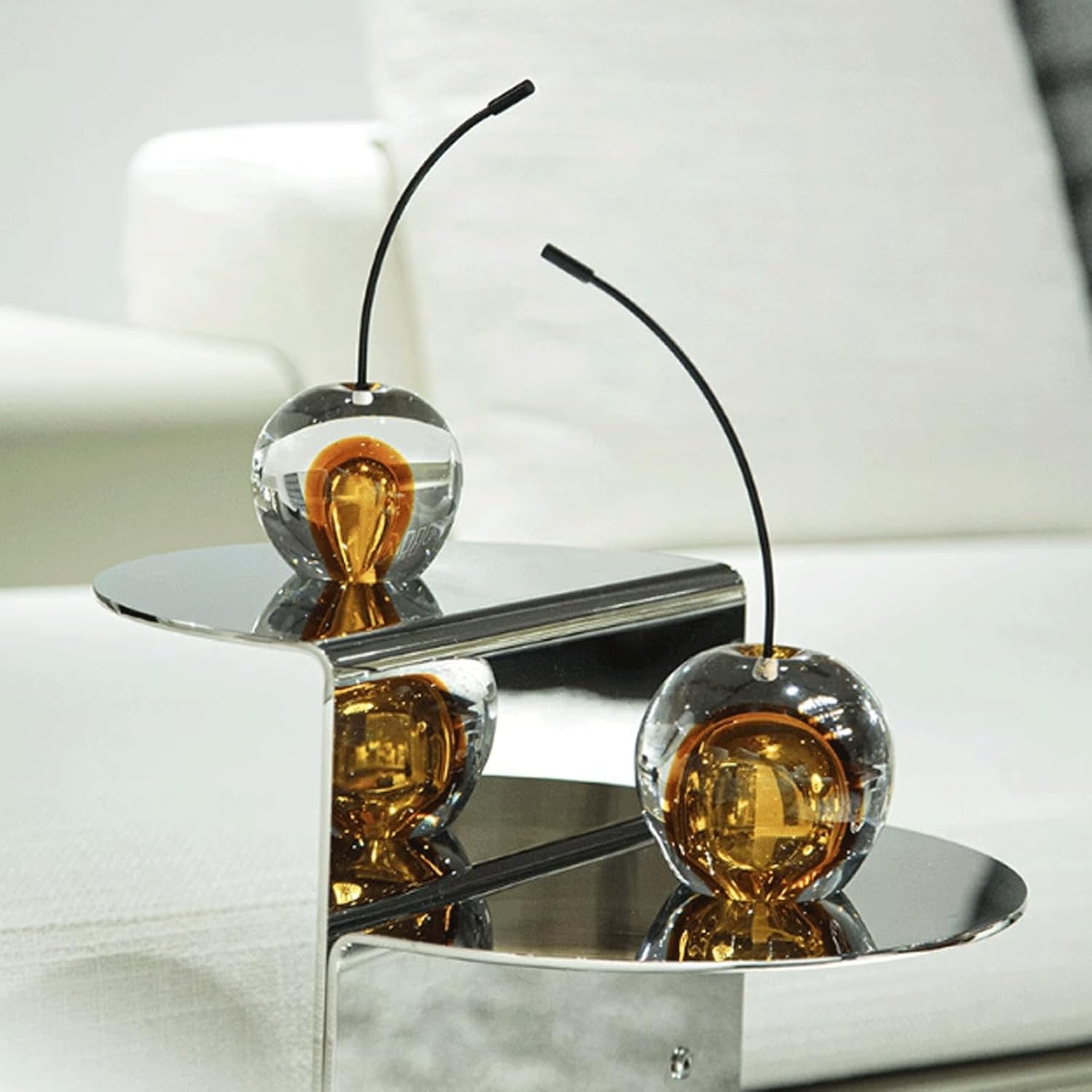 Crystal Glaze Artificial Cherry Sculpture Home Decor