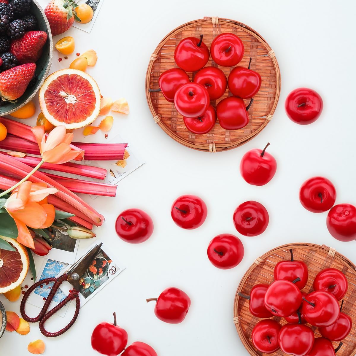 27 Pcs Artificial Red Apples for Home Kitchen Decor