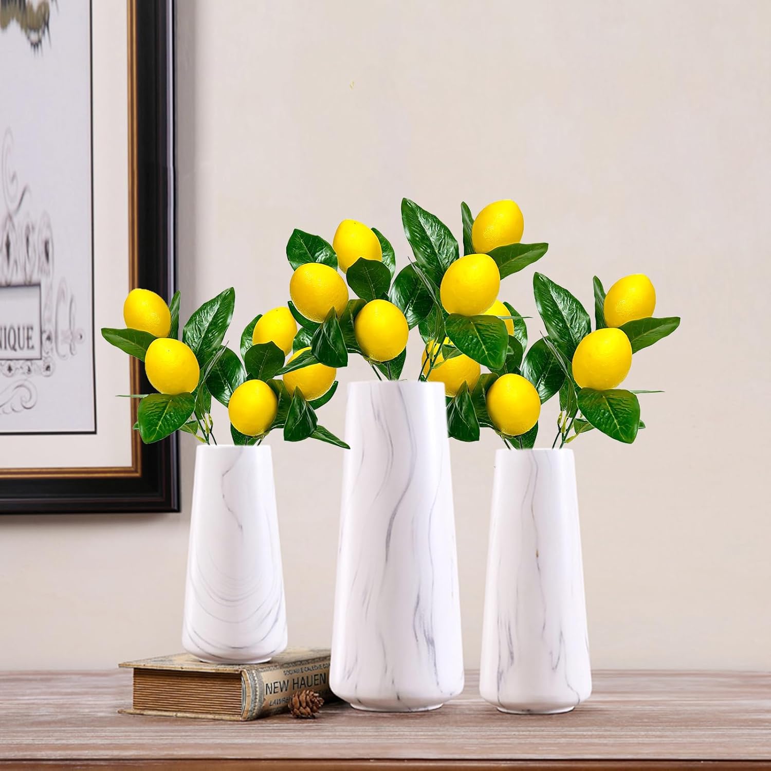 3pcs Artificial Lemon Branches for Home Decor