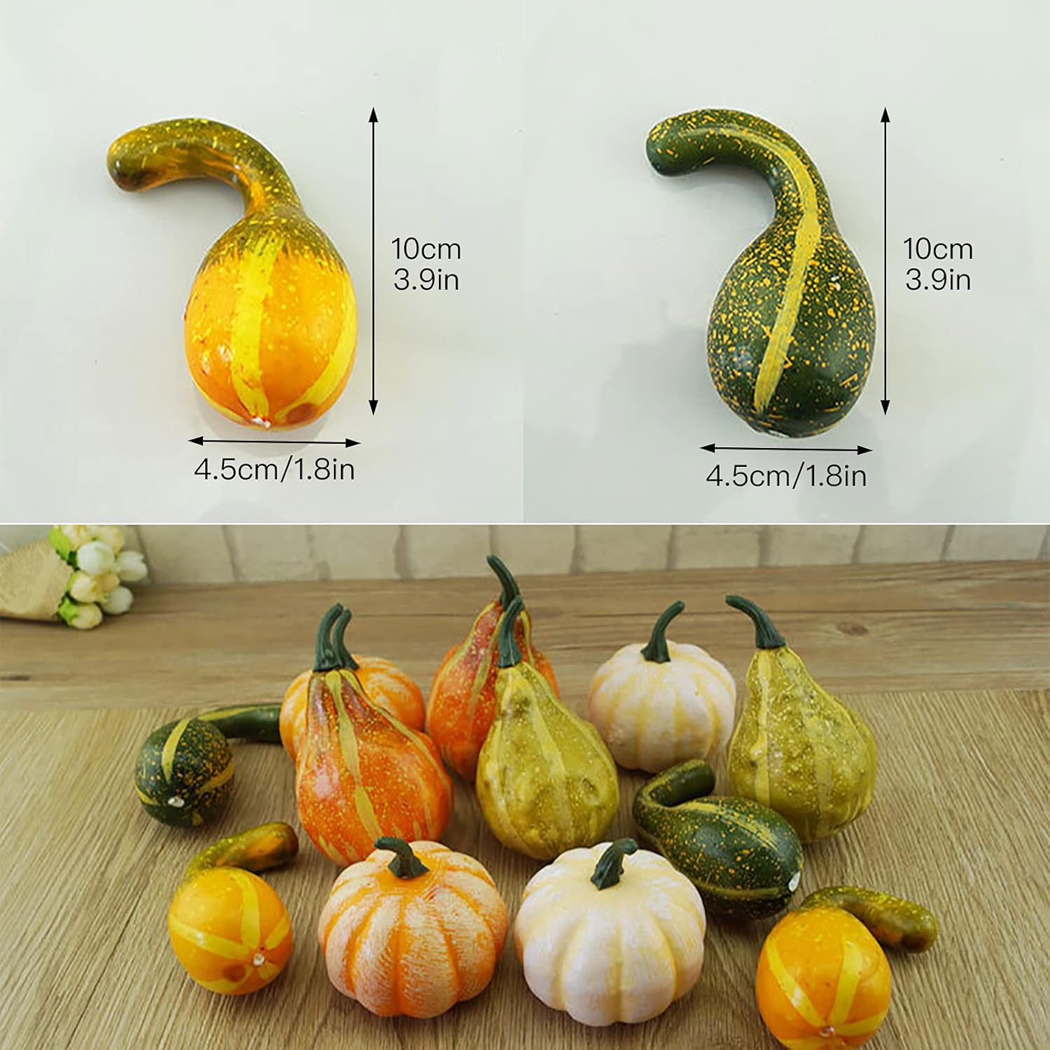 DAMEING 12Pcs Artificial Pumpkins and Gourds for Home Decoration