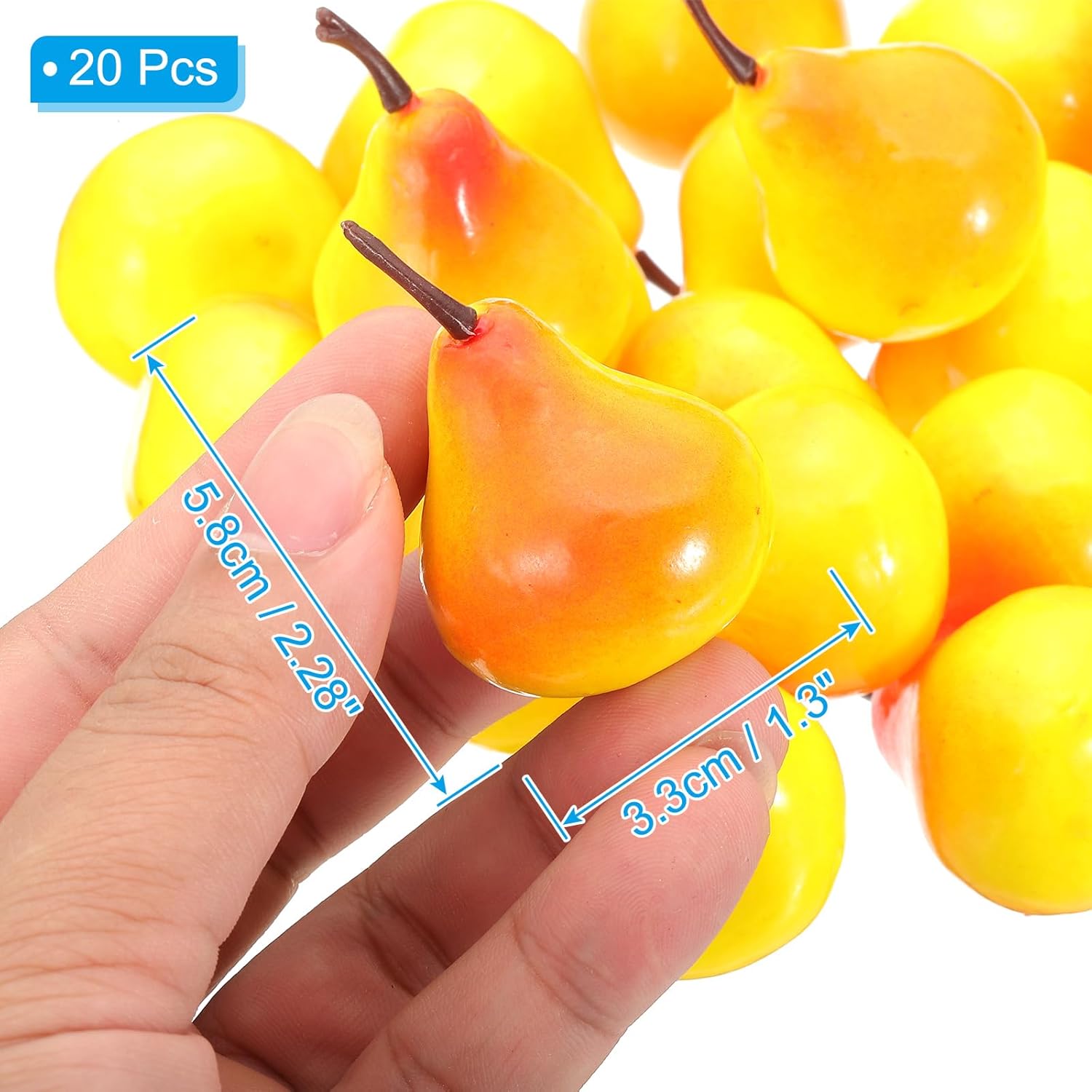 PATIKIL 20 Pcs Artificial Mini Yellow Pear Decoration