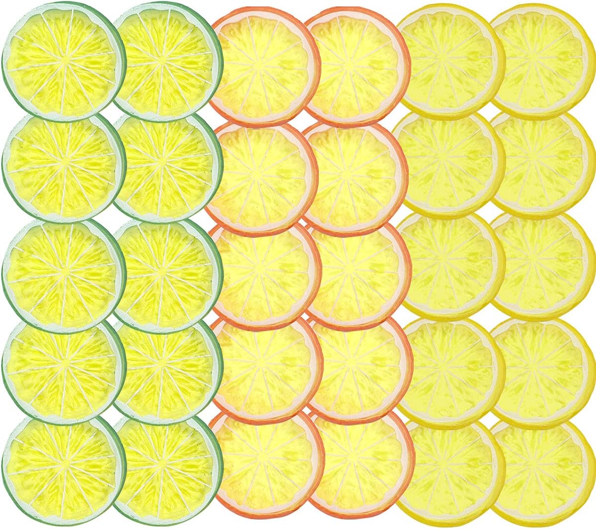 30 PCS Artificial Green Lemon Slices for Home Decor