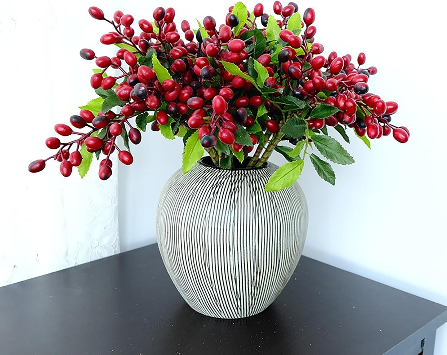 BestAlice 4 Pcs Artificial Red Berries with Stems