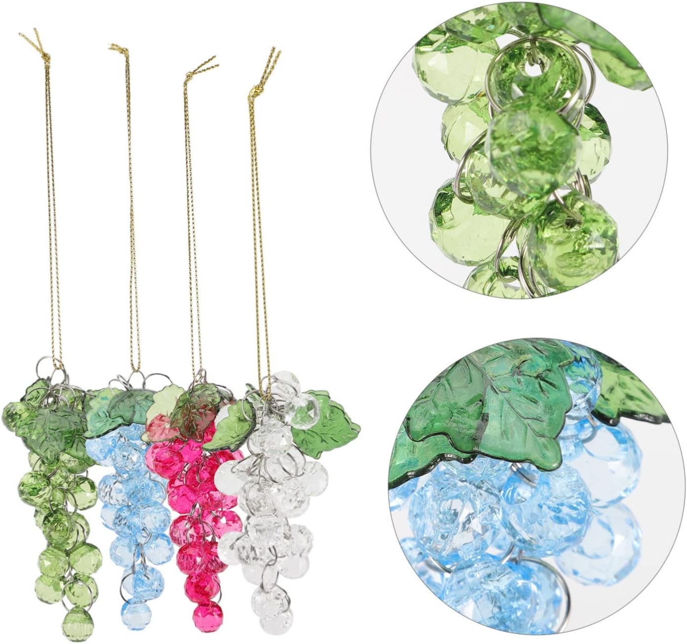 4 Pcs Acrylic Grape Beads Cluster Christmas Decor