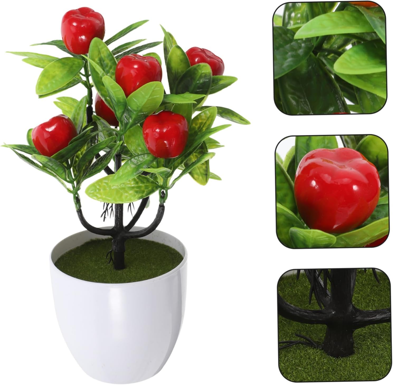 Kisangel Realistic Artificial Strawberry Bonsai Plant Decor
