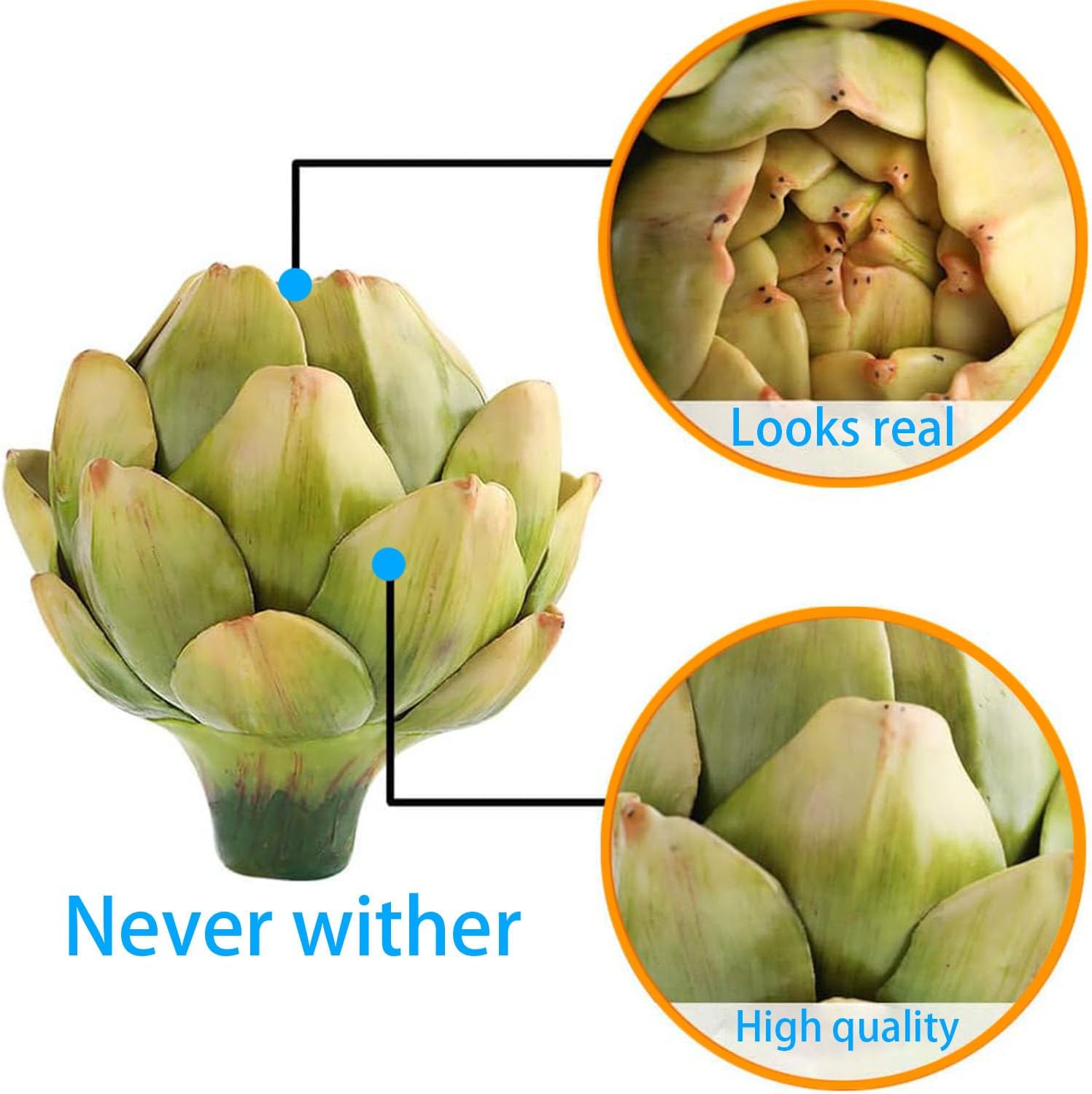 Wesappinc 3 Pack Artificial Artichokes for Decor