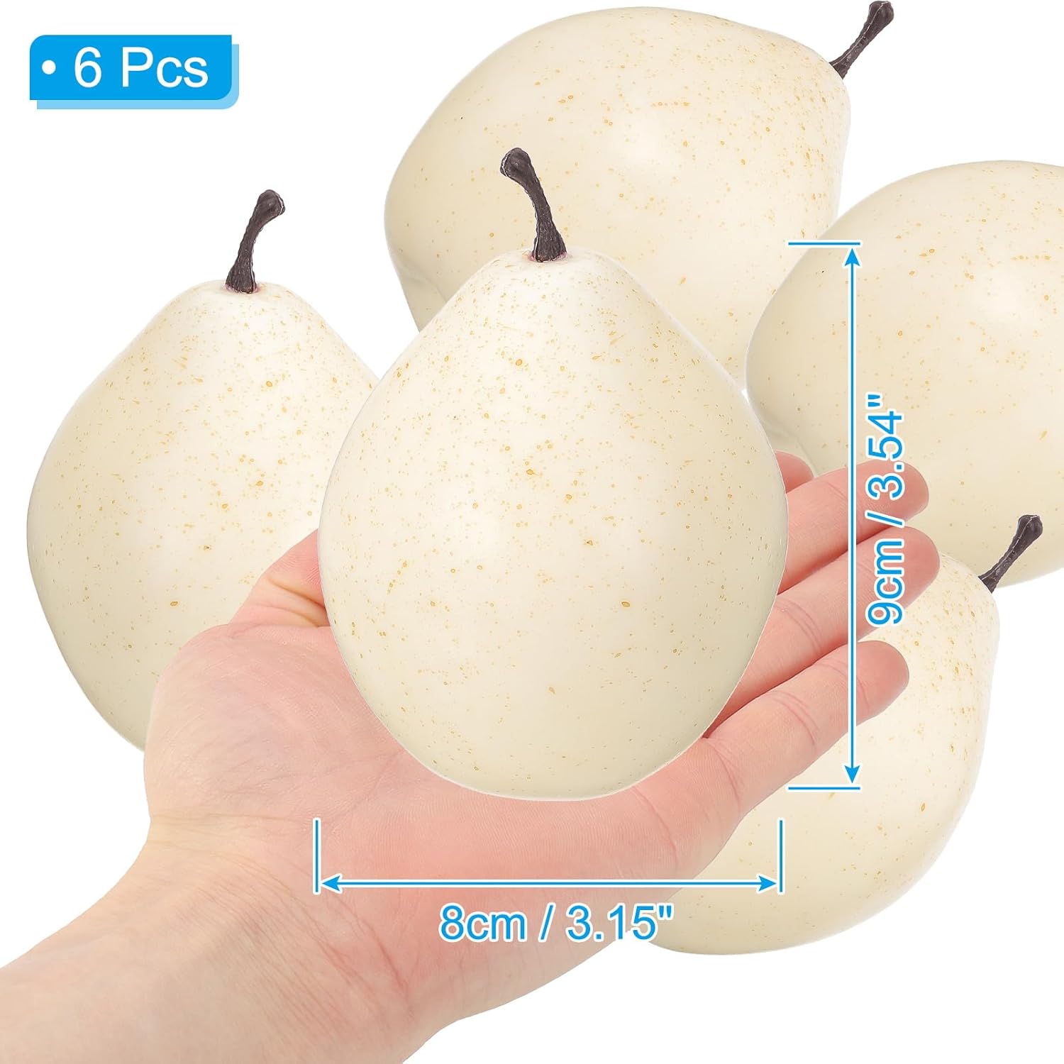PATIKIL 6 Pcs Artificial Pear Decor Faux Fruit Models
