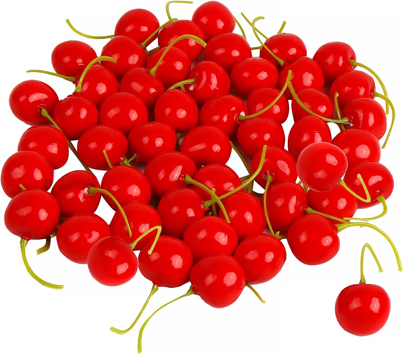 FOIMAS 50pcs Artificial Cherry Decor for Home and Crafting