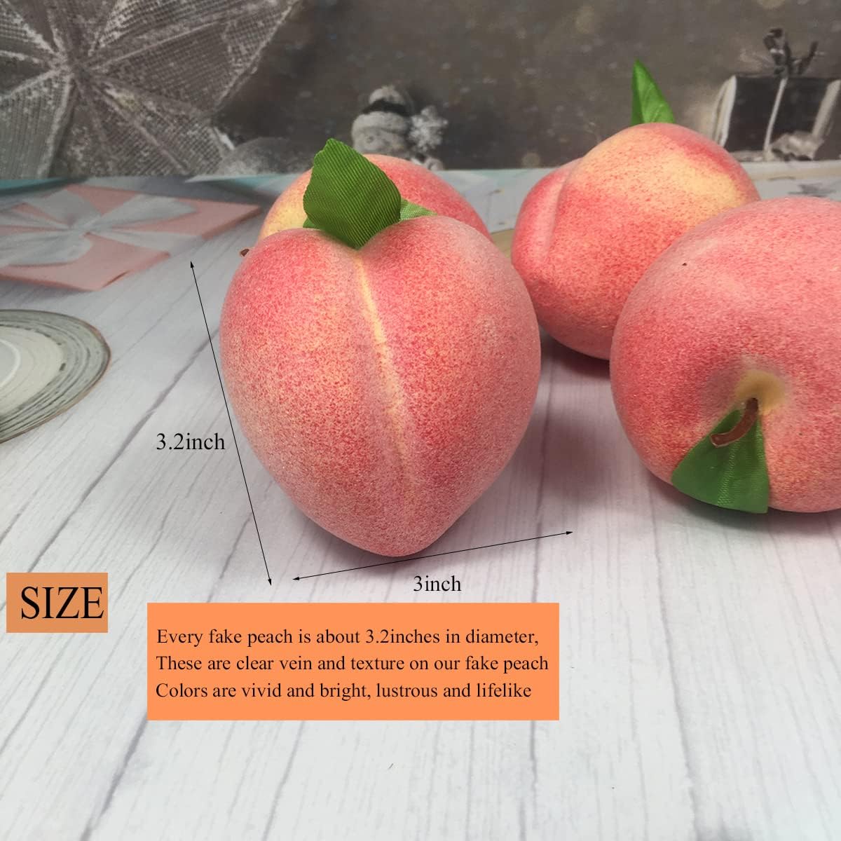 12Pcs Artificial Peach for Home Kitchen Party Decor