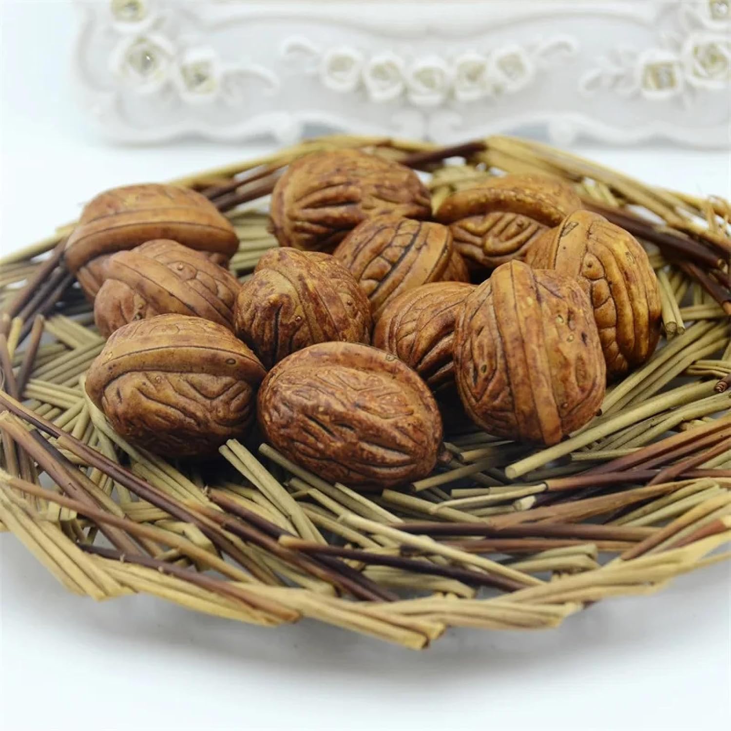 Kungzunmolds Artificial Plastic Walnut 10Pcs Christmas Wedding Home Party Decor