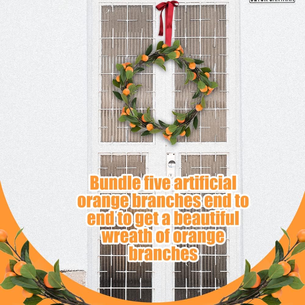 Hagao Artificial Orange Branch for Home and Party Decor