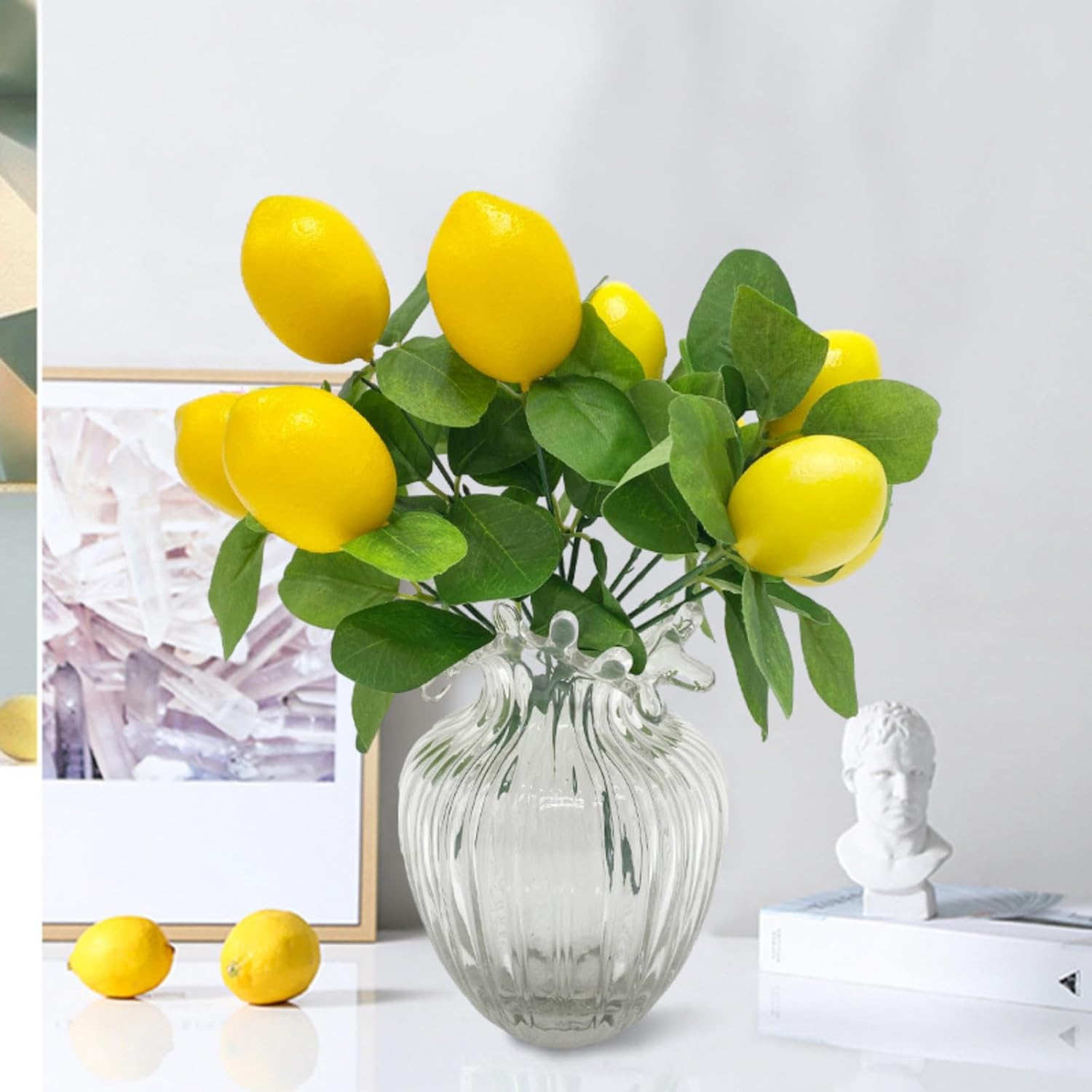 Ochine 3 Pcs Artificial Lemon Branches Decor