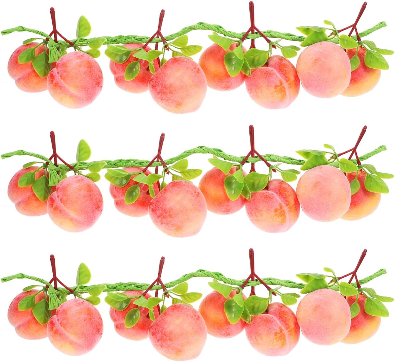 Kichvoe 3pcs Artificial Peach Clusters Hanging Ornament