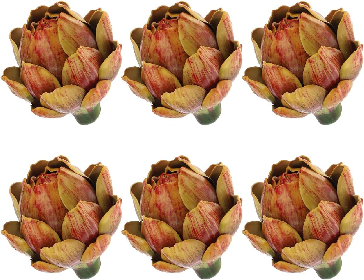 Meiwlong 6Pcs Yellow Artificial Artichokes Decorations