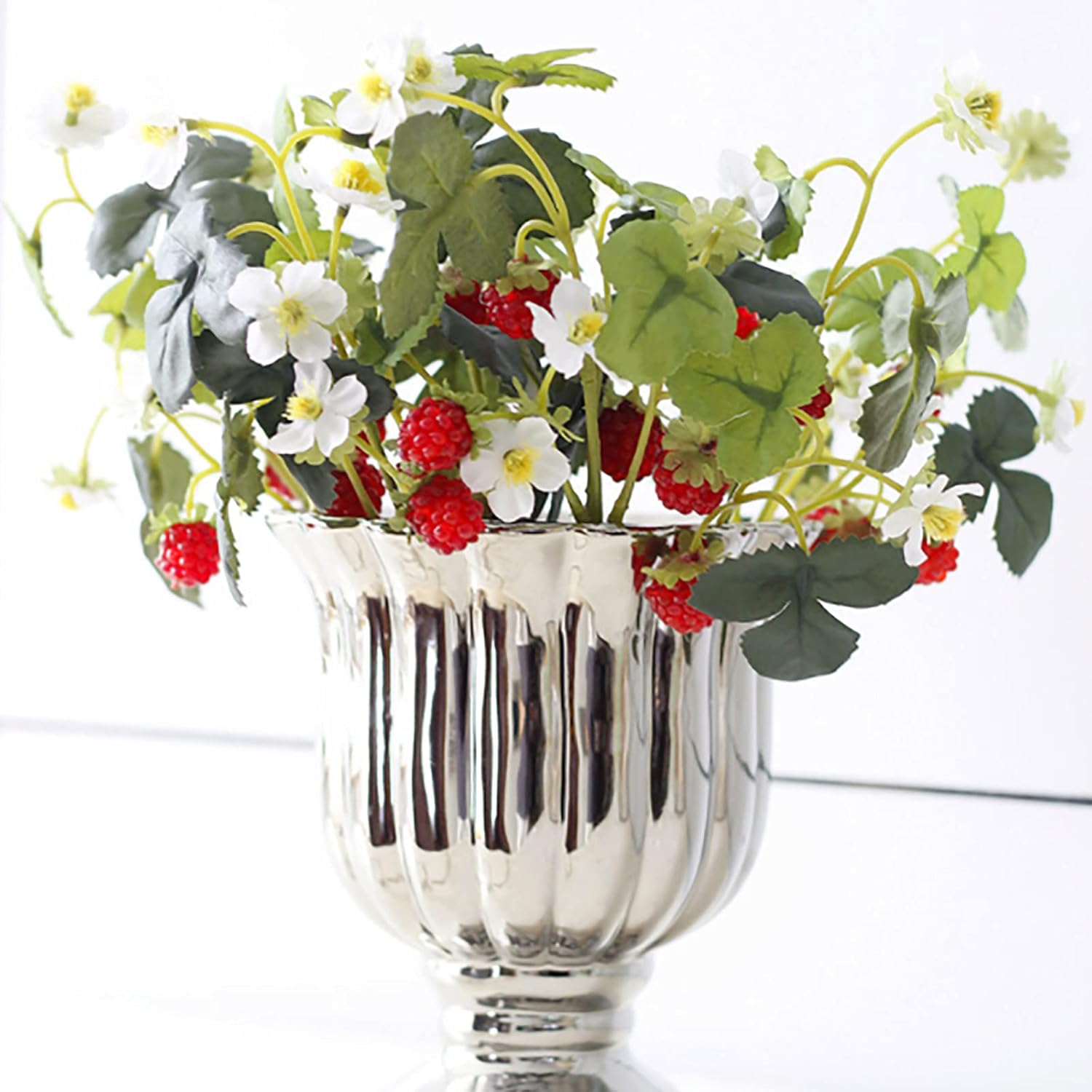 10 PCS Artificial Strawberry Plants for Home Wedding Decor