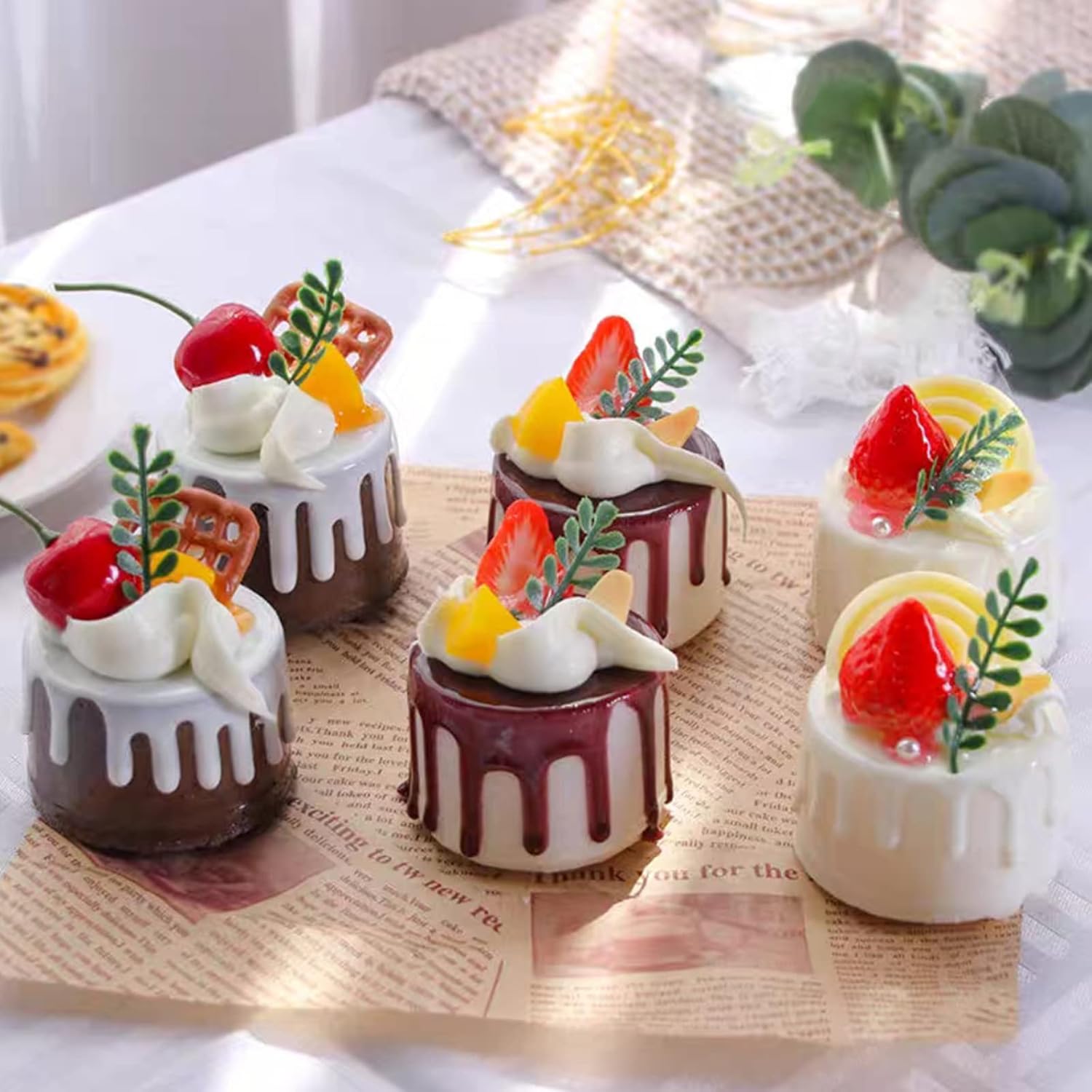 6 Piece Artificial Cupcake Decor for Display and Photography