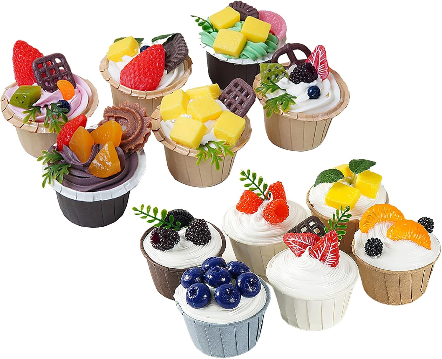 Keebgyy 6PCS Fake Cupcake Model for Display Kitchen Decoration