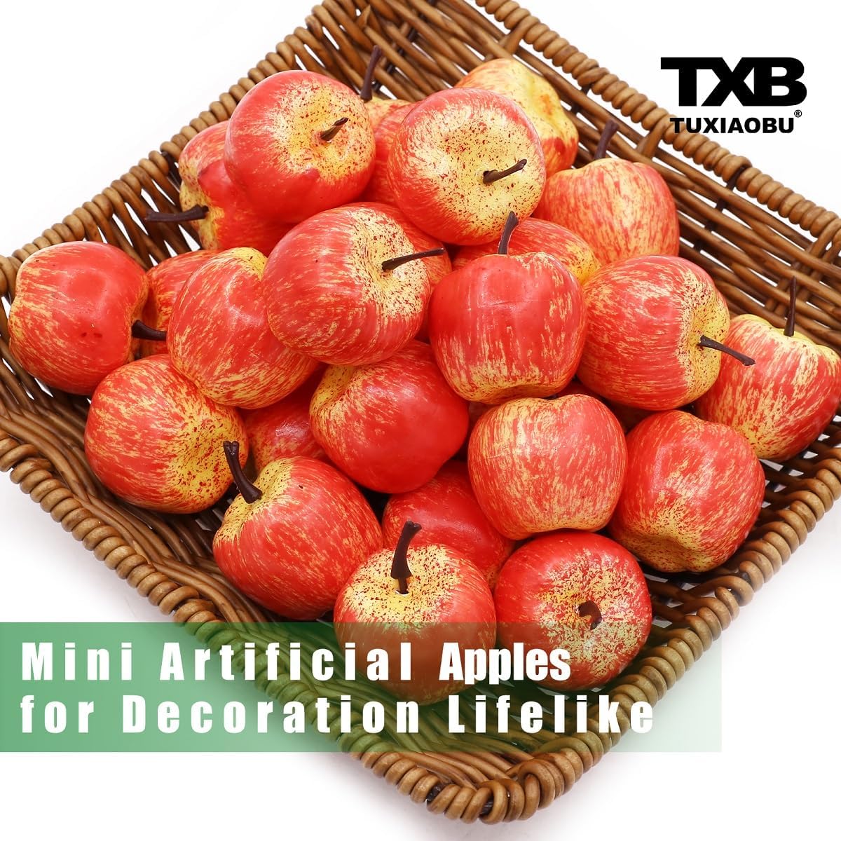 Tuxiaobu Lifelike Artificial Pink Apples 30 Pcs