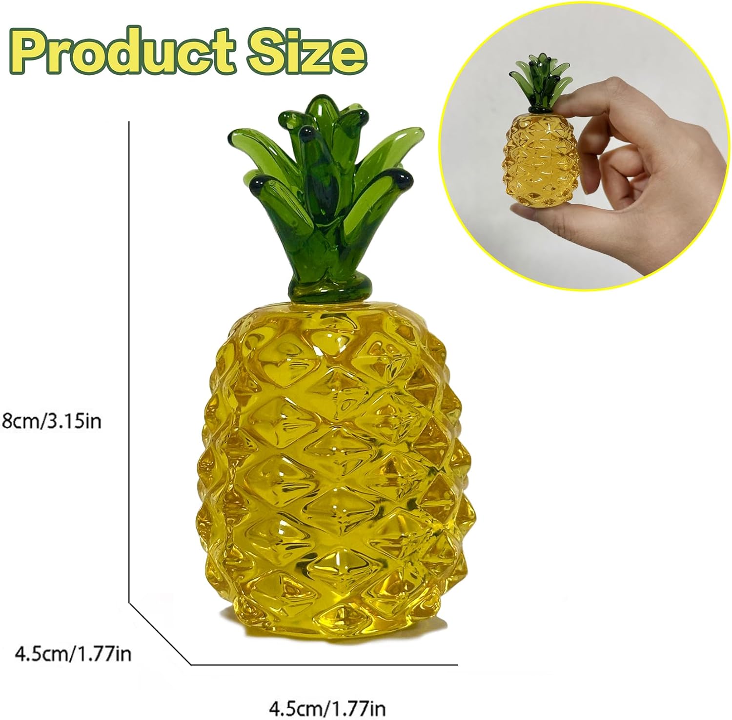 MEUNEAR Glass Pineapple Figurine Decorative Craft