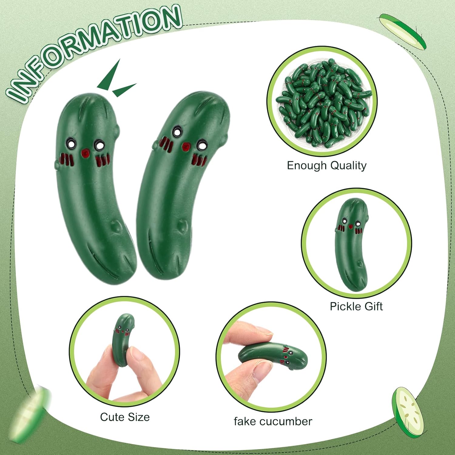 200 Pcs Cute Pickle Artificial Decor for Home Office