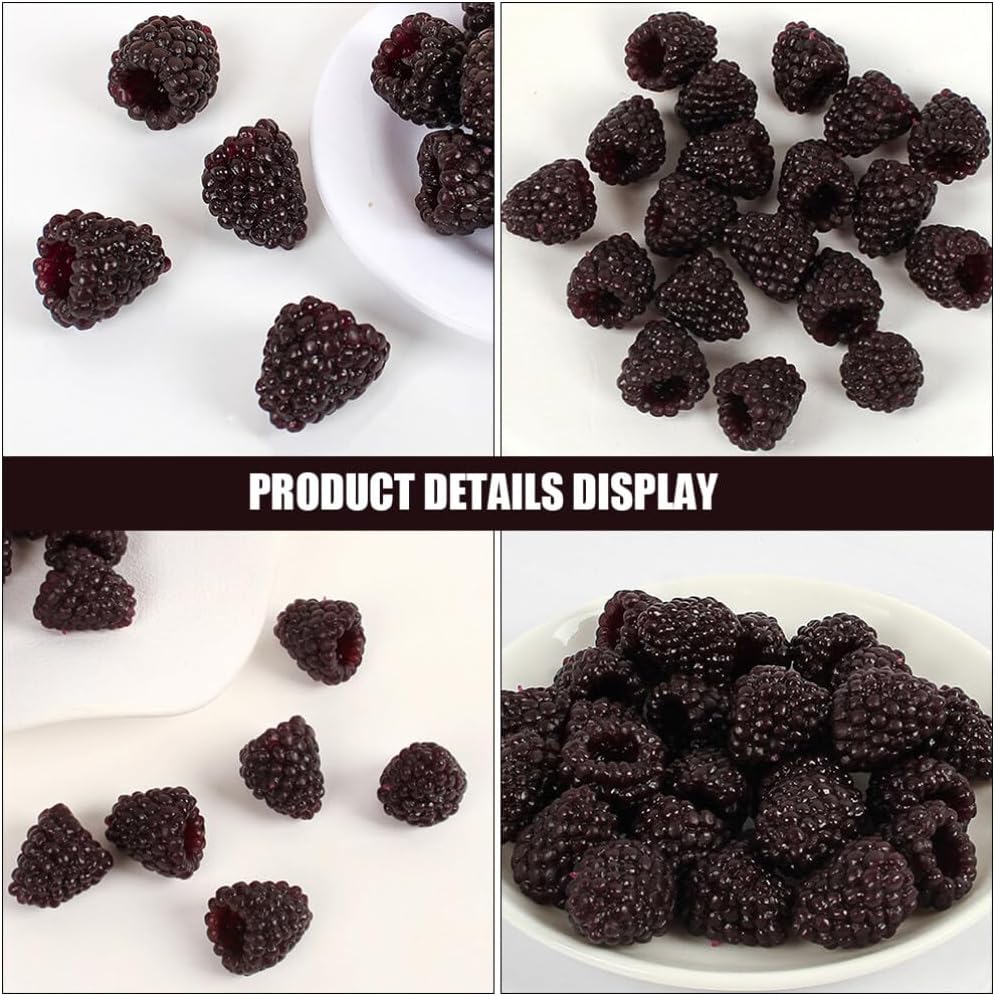 Alasum 18PCS Artificial Black Raspberry Models