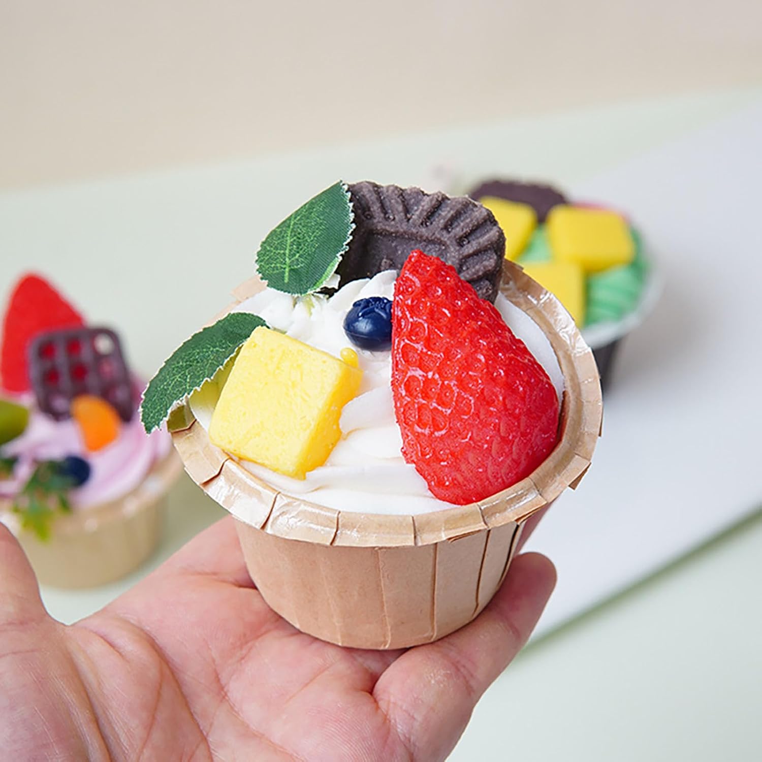 Keebgyy 6PCS Fake Cupcake Model for Display Kitchen Decoration