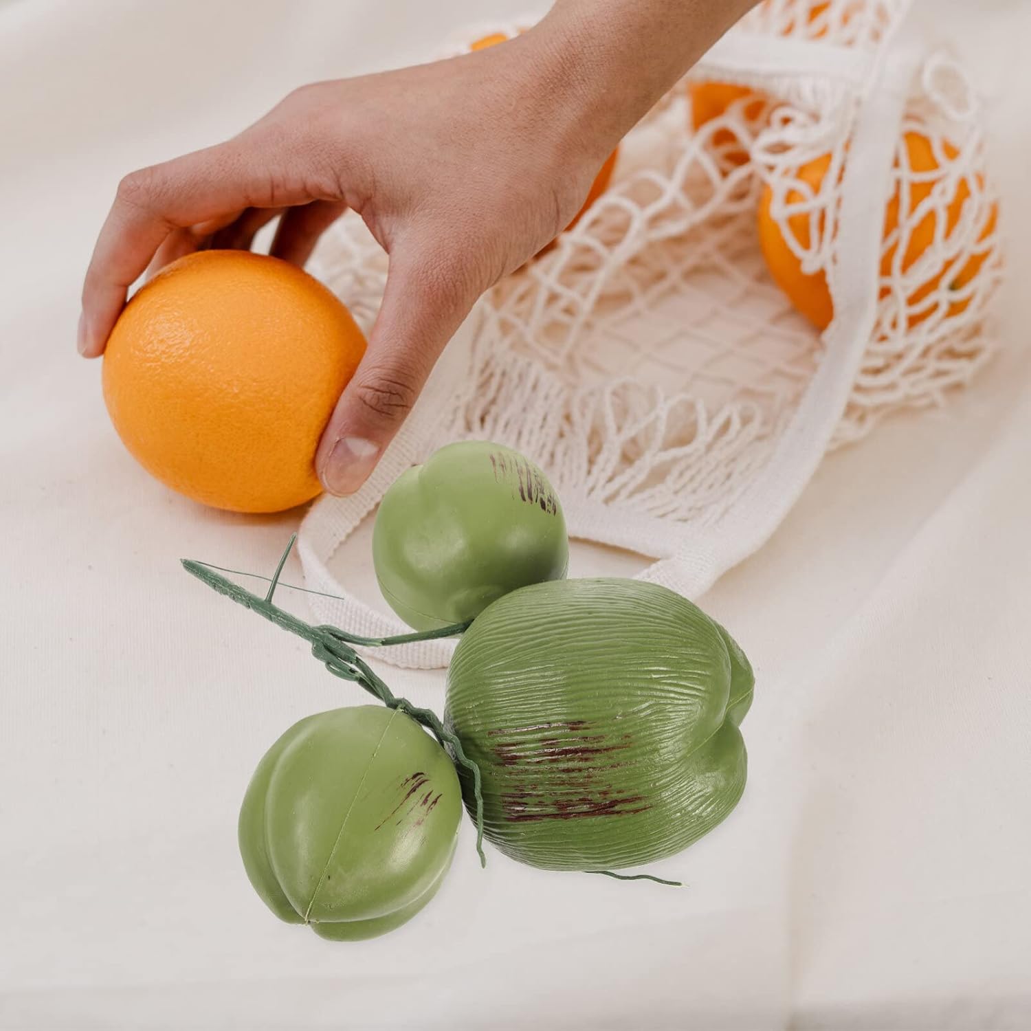Artificial Coconut Decor for Tropical Party and Farmhouse Display