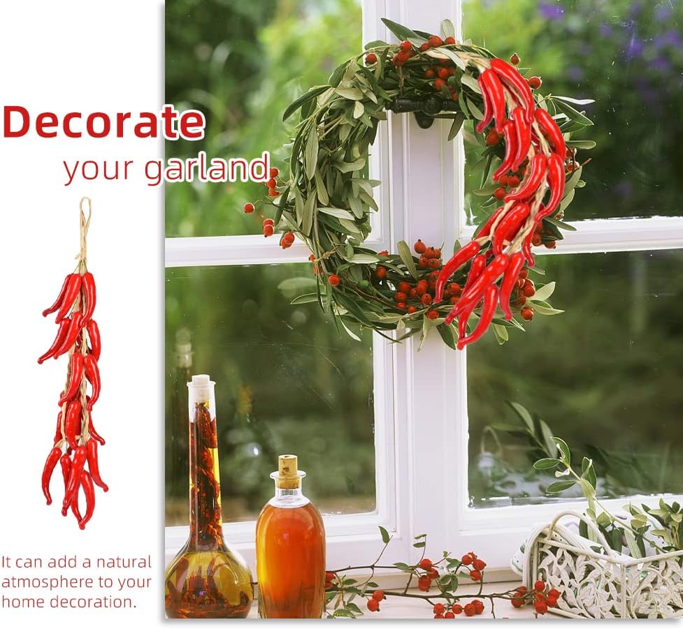 VIOCIWUO Artificial Pepper String 2 Sets Red